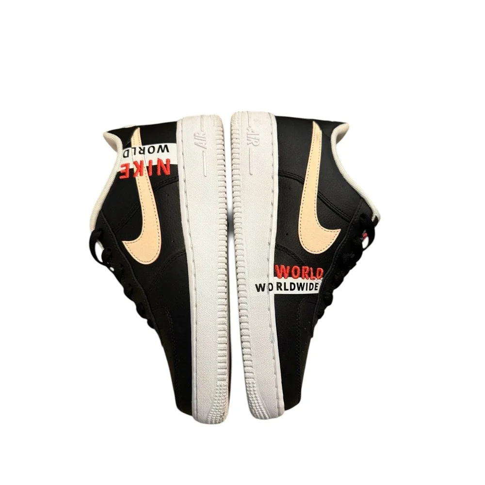 Nike Air Force 1 LV8 Worldwide Kids‎ 6Y Black Crimson CN8536-001 Low Top